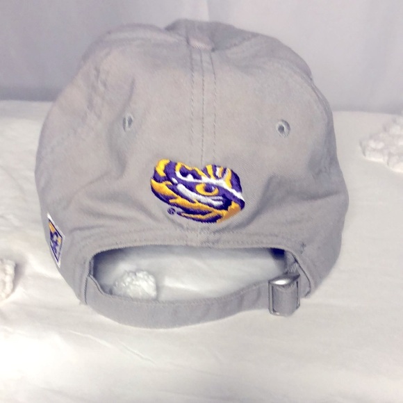 THE GAME Louisiana State University Tigers beige and purple SnapBack hat. - Picture 3 of 8